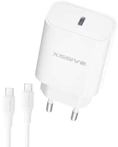 Xssive PD 20W Quick Charger+C-C Kabel XSS-AC65NW CC - Wit