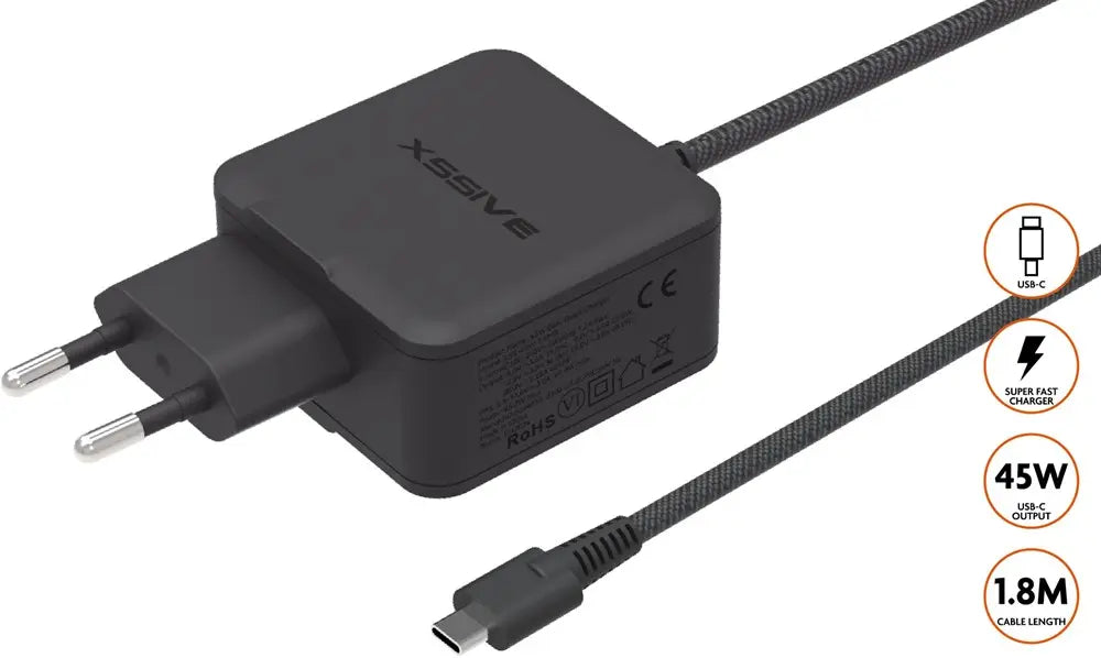 Xssive 45W GAN Super Fast Charging XSS-45W 1.8MB - Zwart