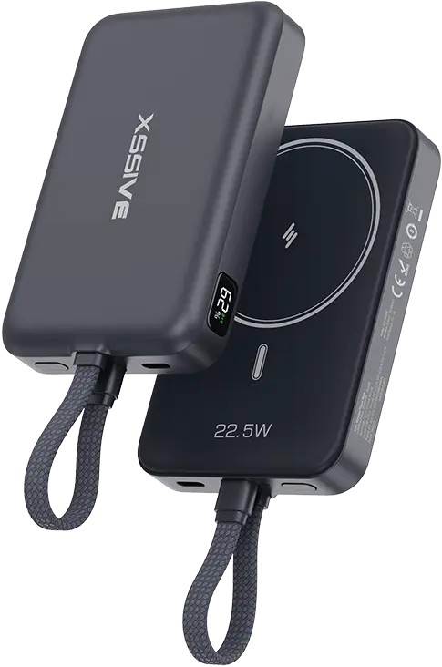 Xssive Magnetic Wireless Powerbank with Cable 10.000 mAh XS-PB51B - Zwart