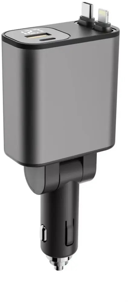Xssive PD 45W Fast Car Charger with Retractable Cable XSS-CC47 - Zwart